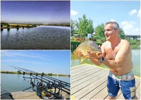 Dan Bittman se mândrește cu captura de pește din complexul de pe Lacul Sulimanu 