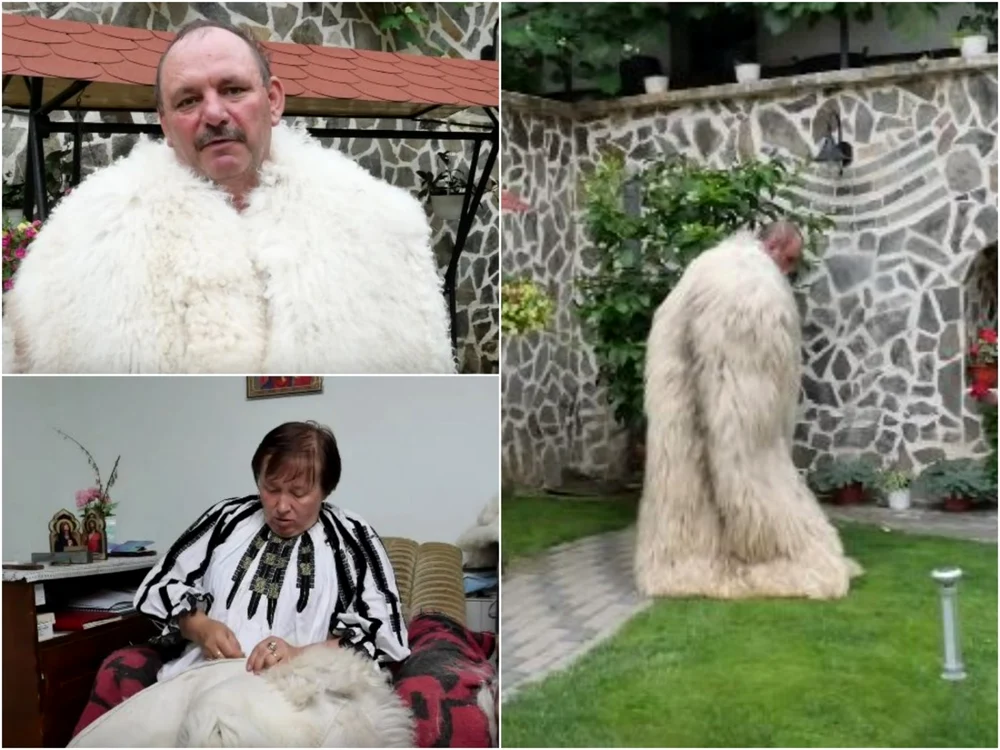 Ilie Liviu Ioan confecţionează cojoace pentru ciobani. Foto captură video youtube