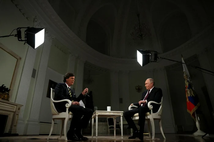 Tucker Carlson și Vladimir Putin Foto EPA EFE