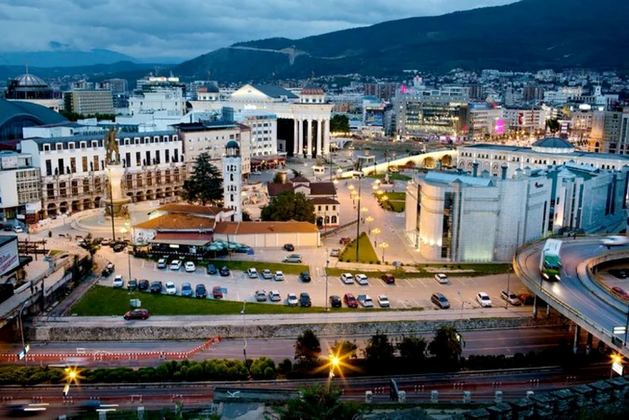 Vedere din Skopje, capitala macedonenilor FOTO Arhivă