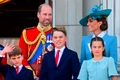 Kate Middleton și Prințul William cu copiii George, Charlotte și Louis trooping the colour foto profimedia jpg