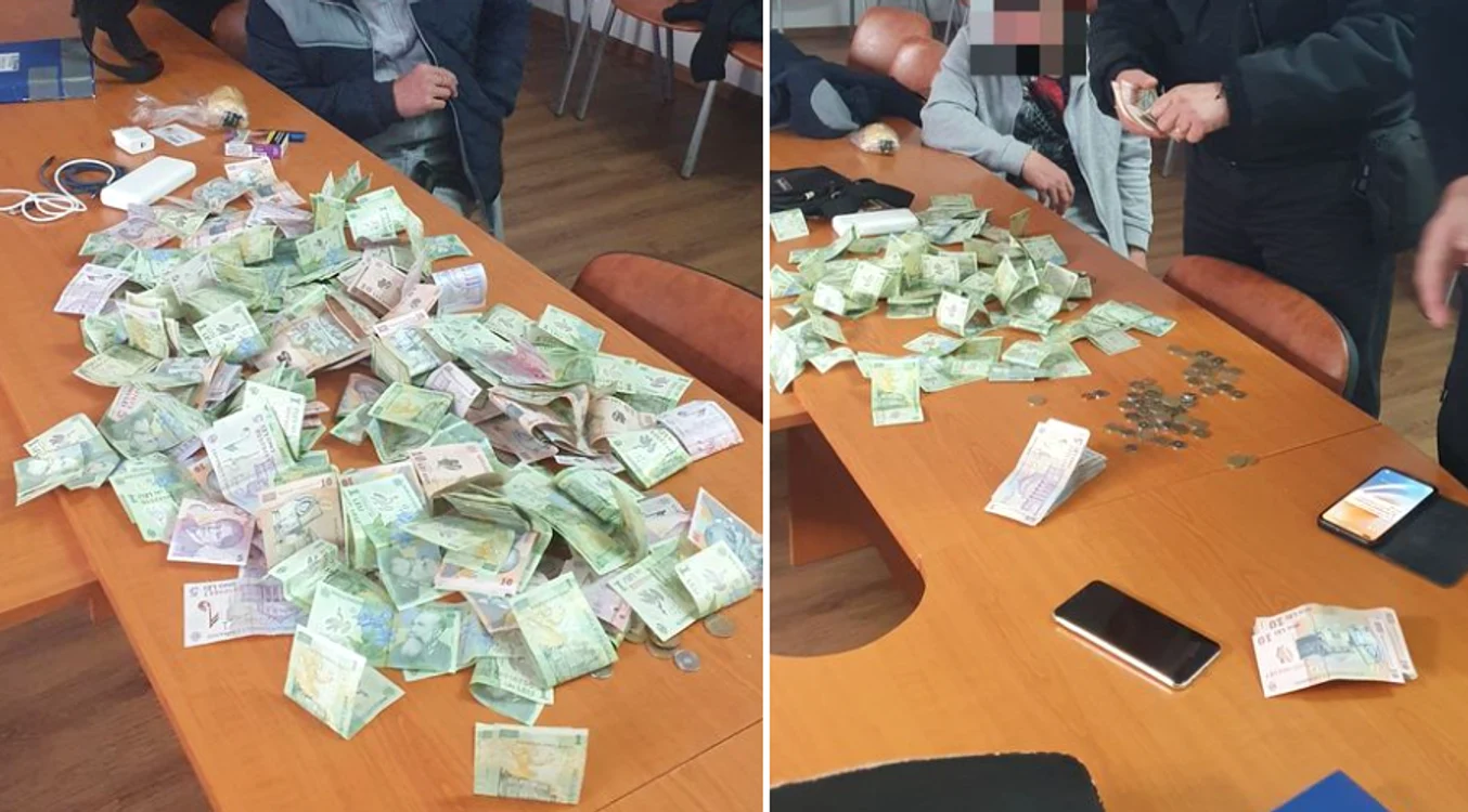 Bani obţinuţi din cerşetorie SURSĂ Poliţia Locală Iaşi