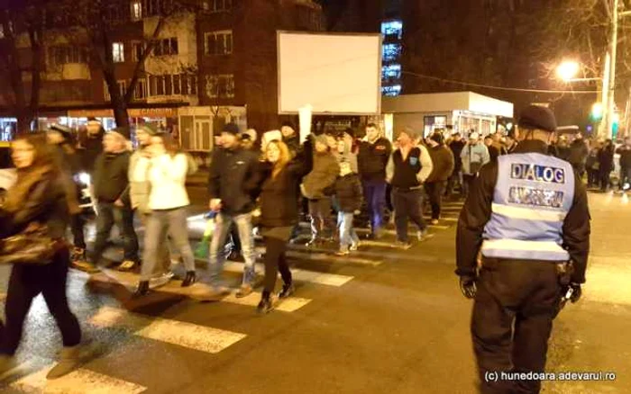 Protest în Hunedoara. FOTO: Daniel Guţă. ADEVĂRUL.