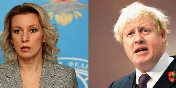 Maria Zaharova si Boris Johnson FOTO fort-russ.com