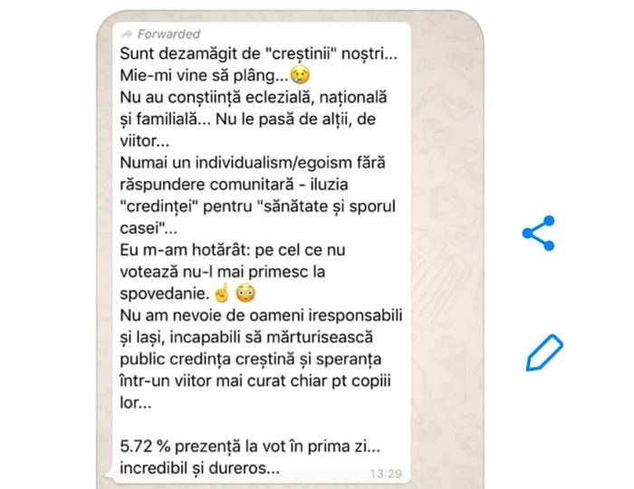 Magda Vasiliu a răbufnit pe Facebook din cauza unui mesaj trimis de un preot ortodox din cauza referendumului