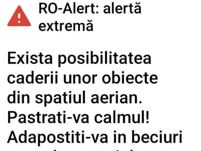 Localnicii au primit un mesaj Ro-alert Foto: IGSU