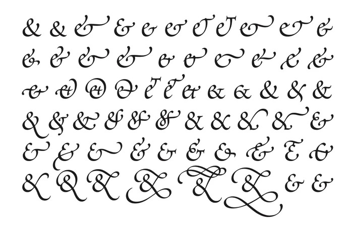 Evoluția semnului &, denumit ampersand