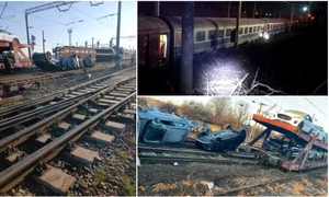 Accident feroviar in Teleorman - un tren accelerat a lovit un marfar 