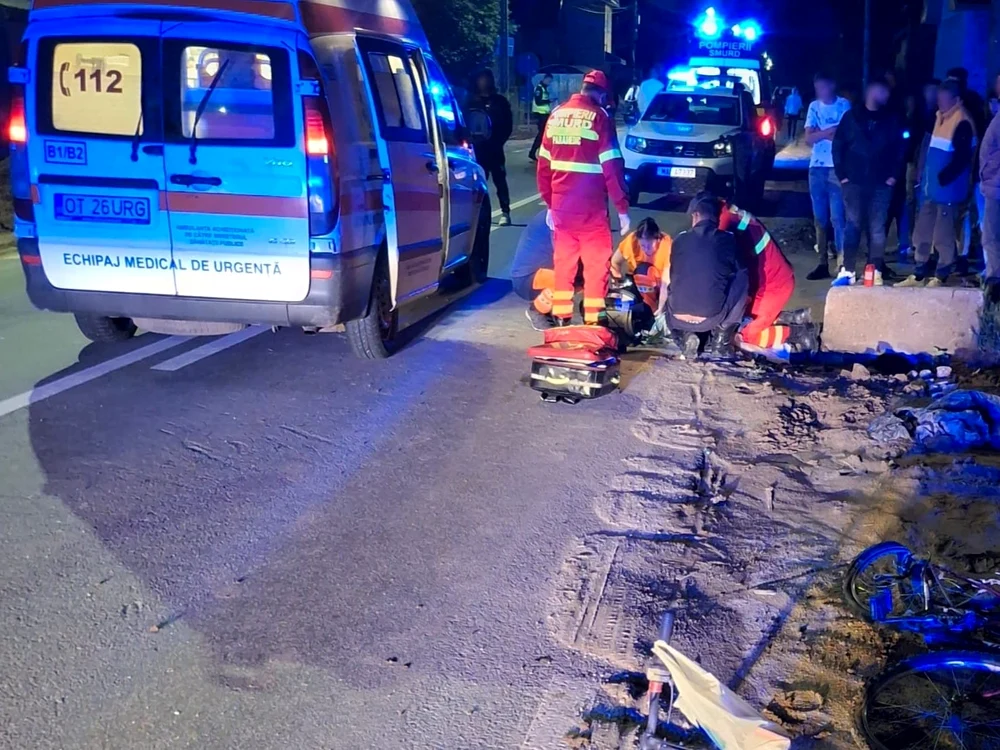 Bărbatul accidentat s-ar fi deplasat pe lângă bicicletă FOTO: martor