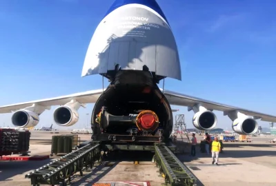 O aeronavă de marfă a companiei Antonov a zburat de la Kiev la Leipzig FOTO Captură TWZ