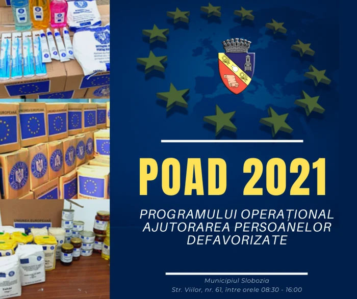 Ajutoare alimentare şi de iegienă pentur sărmani FOTO Facebook/Municipiul Slobozia