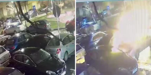 masina incendiata in sectorul 2 captura video  png