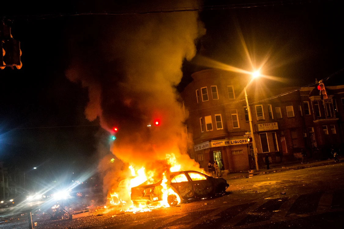 Protestele din Baltimore au izbucnit după moartea lui Freddie GrayFoto: Getty