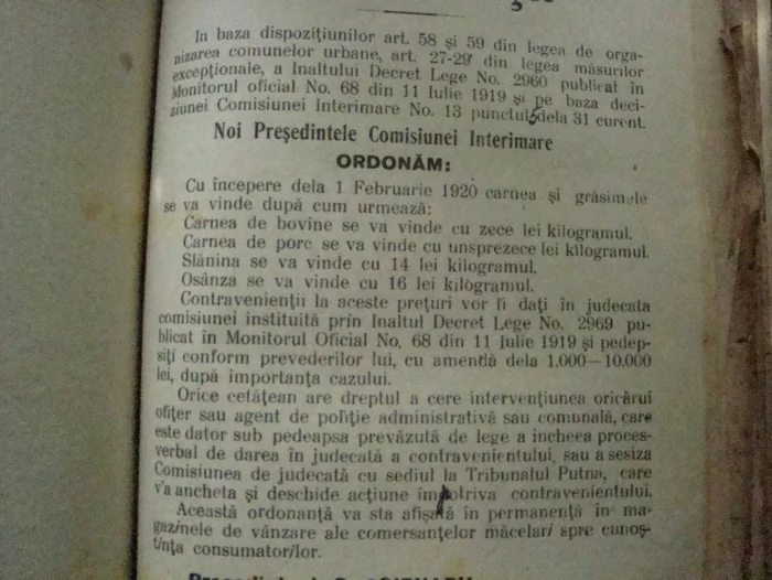 preturi acum un secol