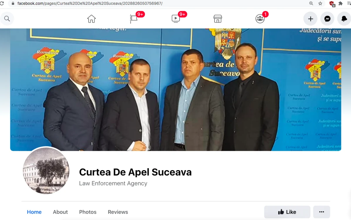 Pagina de Facebook Curtea de Apel Suceava Sursa Facebook