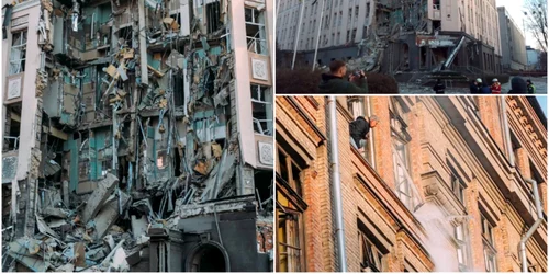 Explozii la Kiev - hotel distru FOTO Twitter