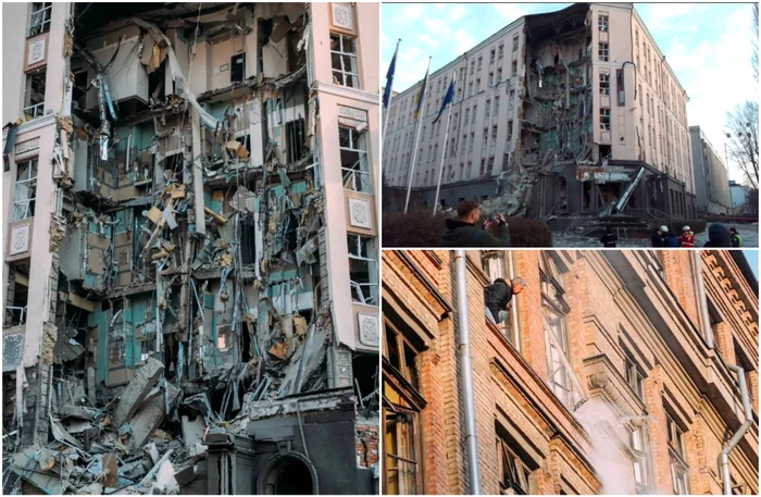 Explozii la Kiev - hotel distru FOTO Twitter