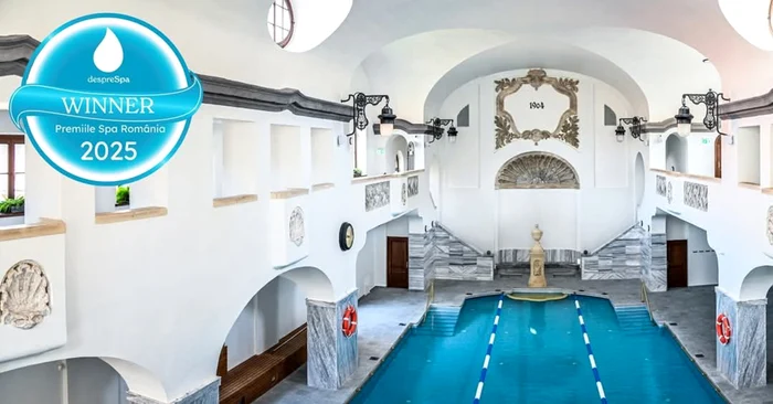 Imagine cu piscina din Baia Populară din Sibiu, cel mai vechi spa din România / baiapopularasibiu.ro