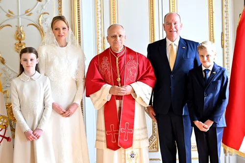 Charlene, Albert, Jaques, Gabriella, Papa Leon martie 2026. FOTO: Profimedia