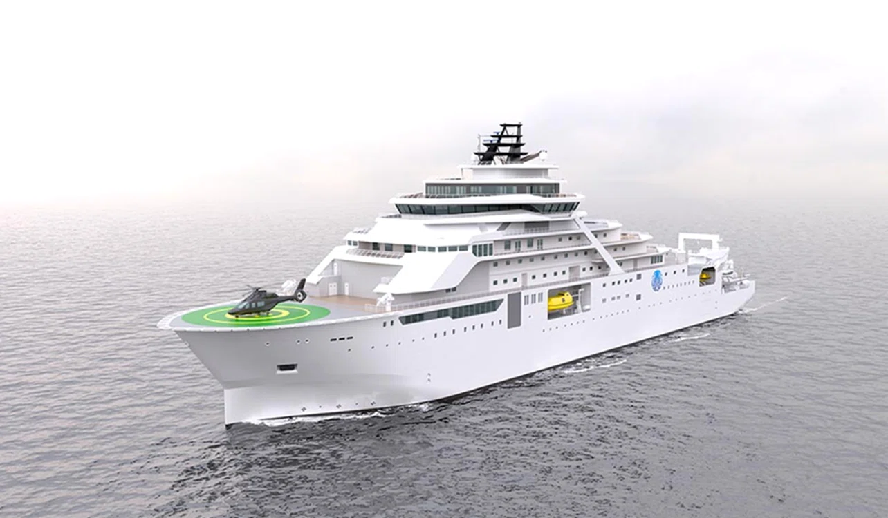 Schiță RV11000. Cea mai avansată navă pentru cercetare oceanografică va fi construită la Tulcea