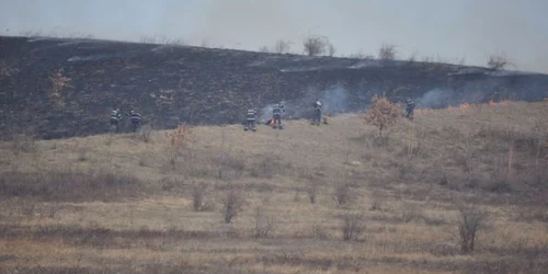  Pompierii încearcă să ţină sub control focul