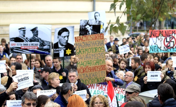 Manifestatii Budapesta la dezvelirea bustului fostului lider fascist