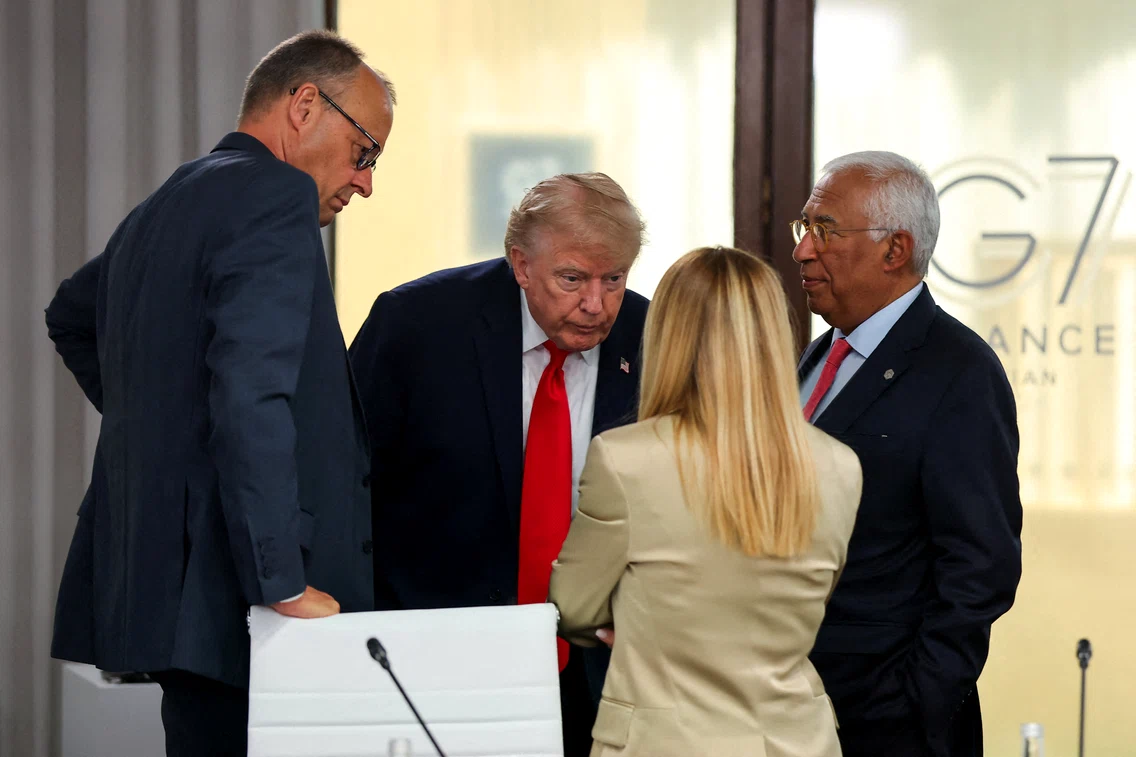 Trump și Meloni la G7 FOTO AFP