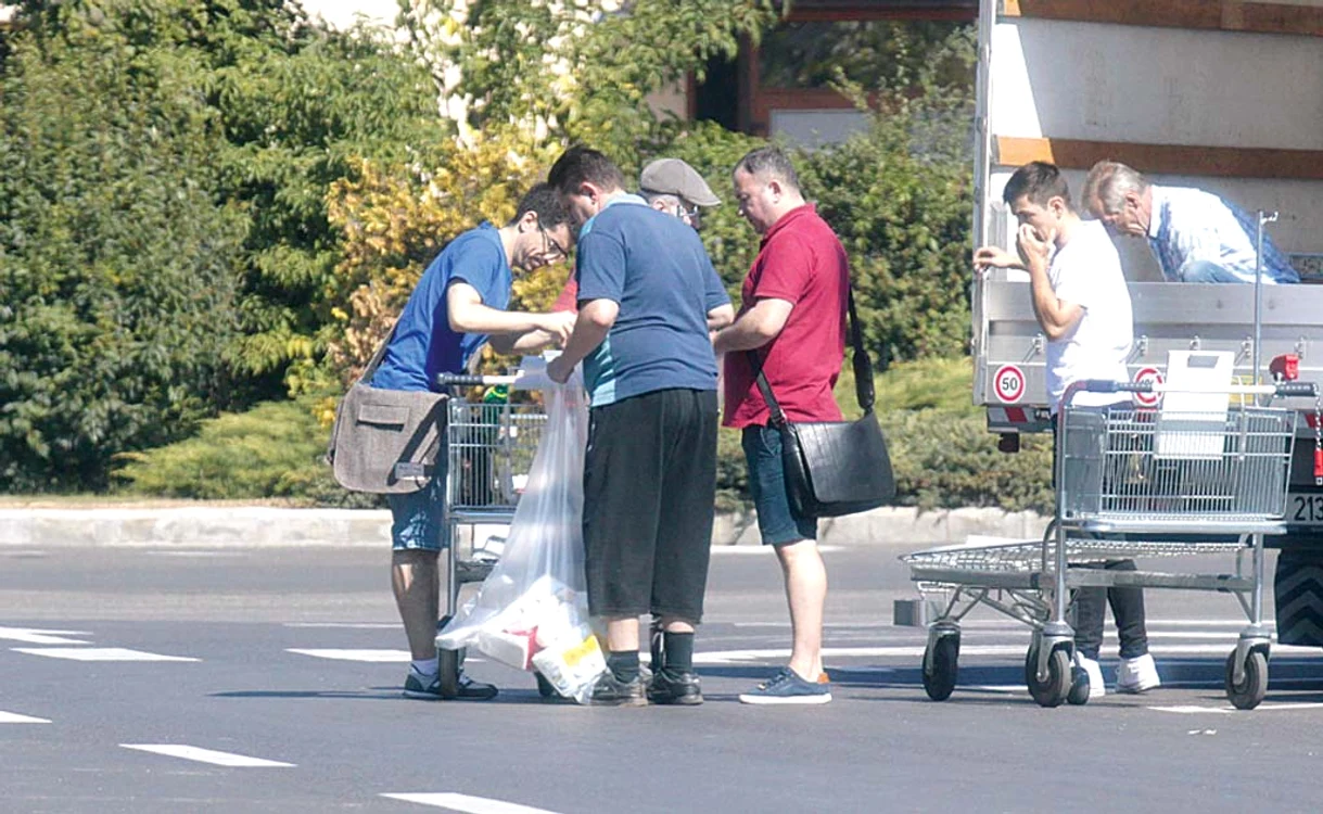 Petru, fiul lui Călinescu, a pus alimentele în pungi