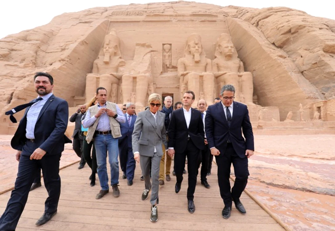 Brigitte și Emmanuel Macron, la templele din Abu Simbel