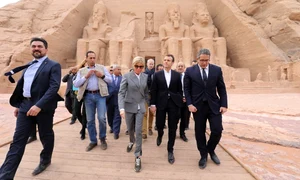 Brigitte și Emmanuel Macron, la templele din Abu Simbel jpeg