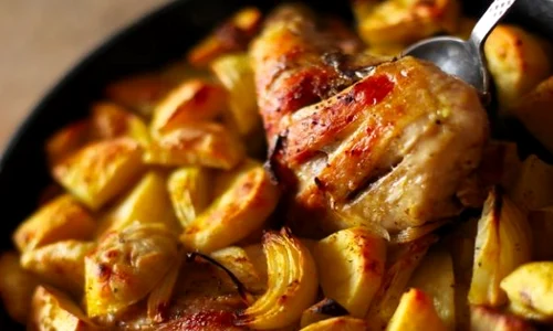 close up of frying pan with chicken and vegetables 1140 402 jpeg