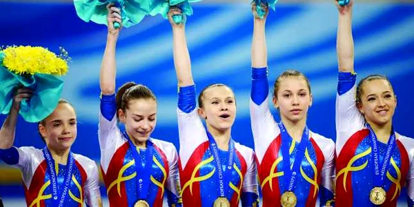 Echipa de gimnastica a Romaniei la CE de la Sofia FOTO AFP