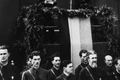 Mareșalul Ion Antonescu la tribună împreună cu Horia Sima jpeg