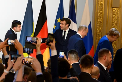 Zelenski, Putin, Macron, Merkel  format Normandia 2029 Profimedia jpg