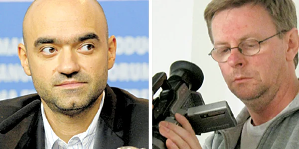 Florin Şerban (stânga) a făcut mai multe reportaje de televiziune cu operatorul Ovid Teodoriu, la Terra Sat