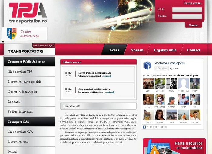 Site-ul transportalba.ro