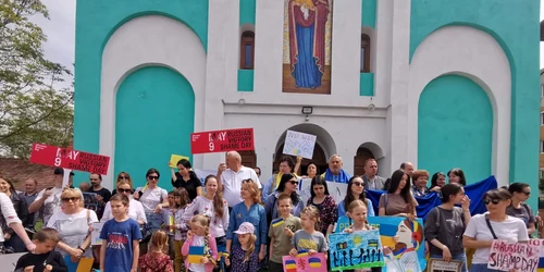 Mitingul refugiaţilor ucraineni din Timişoara FOTO Ş. Both