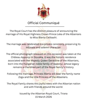 Prințul Moștenitor Leka al II lea al Albaniei s a căsătorit cu Blerta Celibashi, Foto Instagram  