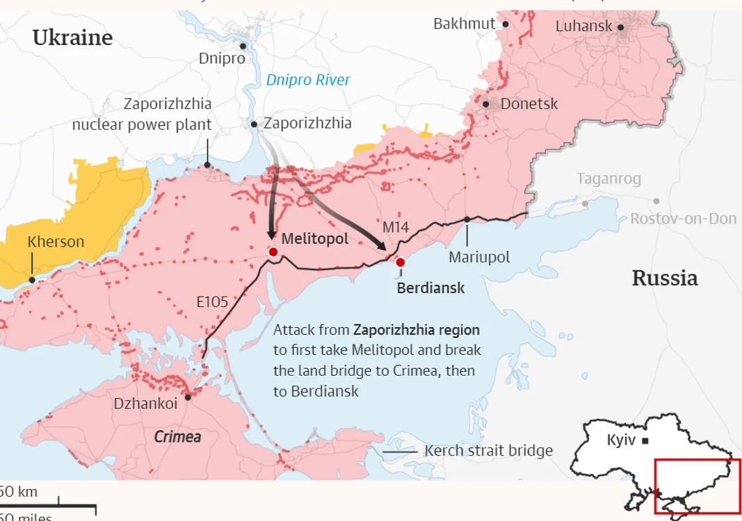 Ucraina ar putea începe contraofensiva în regiunea Zaporojie FOTO The Guardian