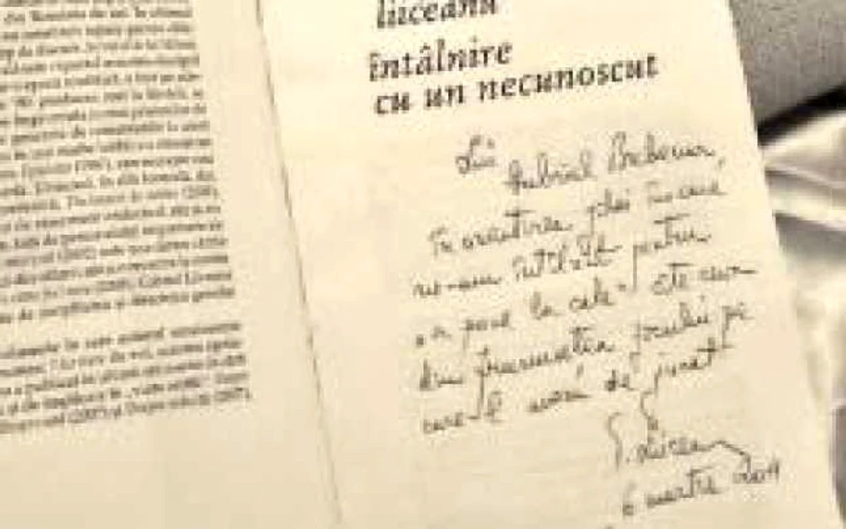 Autograful pe care Liiceanu i l-a dat lui Brebenar pe volumul „Întâlnire cu un necunoscut“