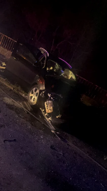 Accident pe DN 1, în afara localităţii Veştem - Sibiu Foto ISU Sibiu
