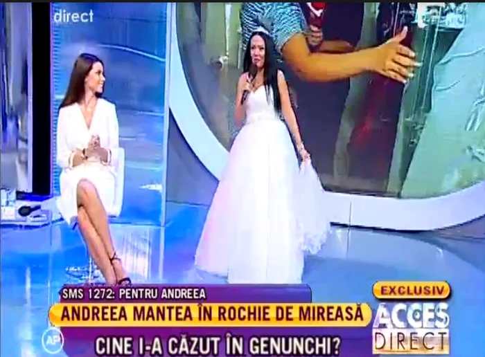 Andreea a purtat rochia în platoul Acces Direct