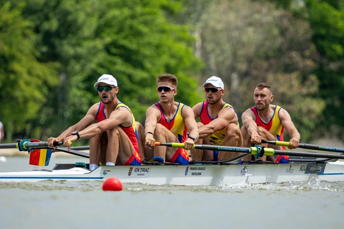  Barca de patru rame masculin a luat medalia de aur FOTO: FR Canotaj