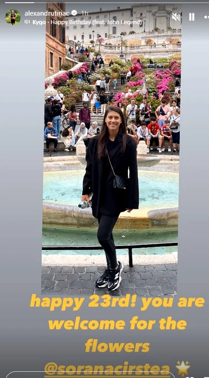 Alexandru Ion Țiriac i-a scris pe Instagram Soranei. Foto InstaStory