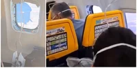geam spart avion ryan air FOTO colaj captura video X 
