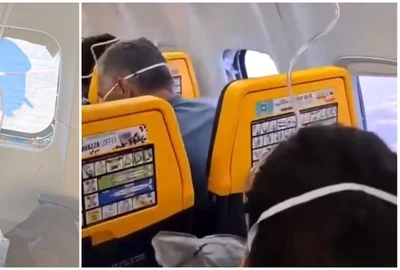 geam spart avion ryan air FOTO colaj captura video X 