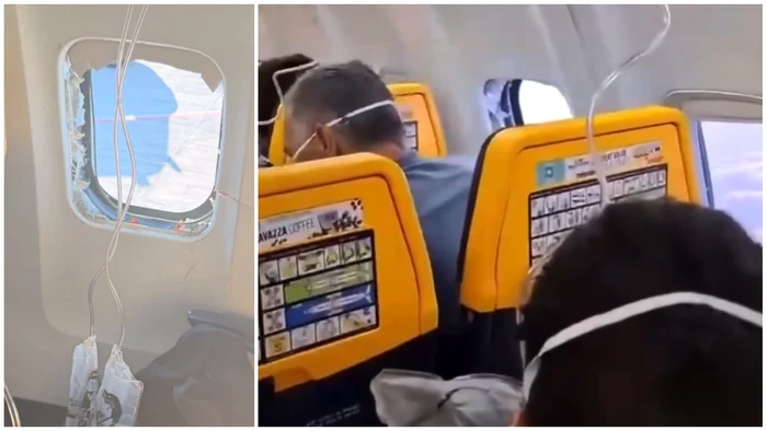 Au fost momente de panică extremă la bordul unui avion. FOTO: captură video X
