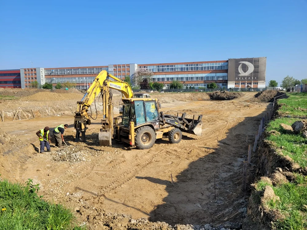 Șantierul stadionului Eroii Timișoarei FOTO Druckeria