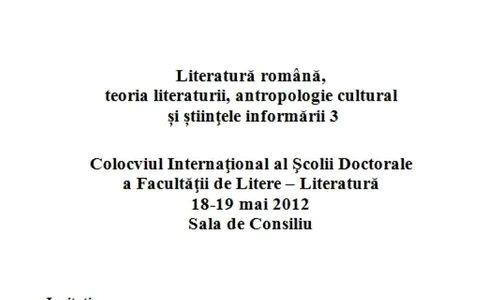 Colocviul Internaţional al Şcolii Doctorale a Facultăţii de Litere jpeg