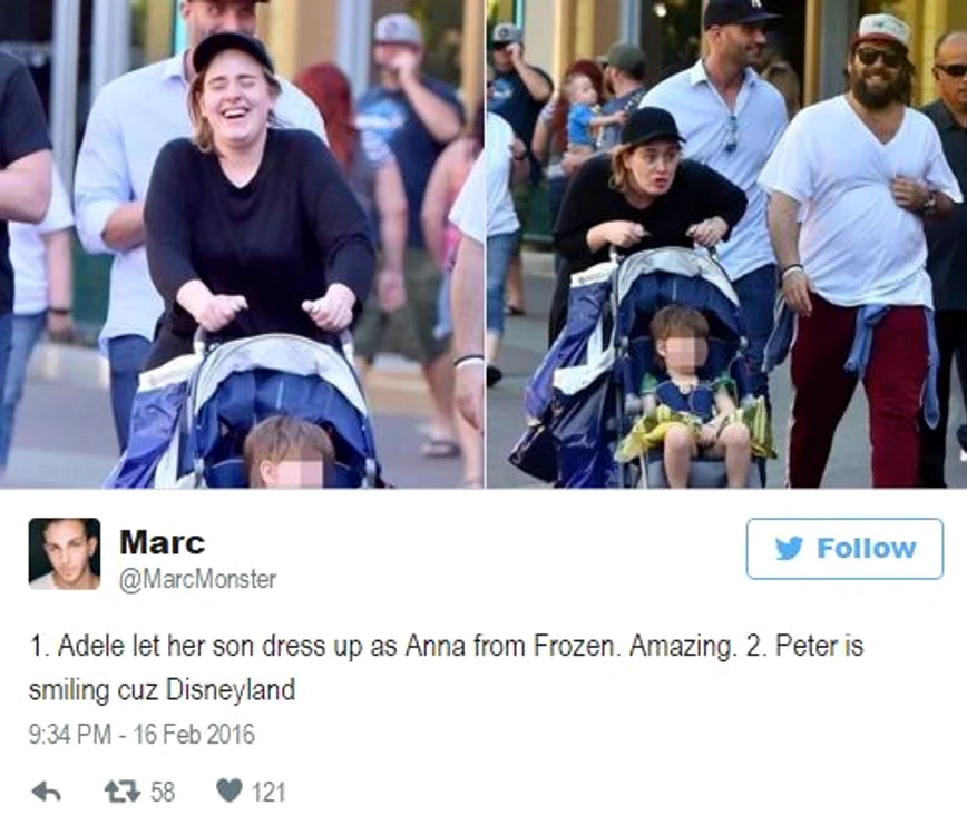 Adele și-a dus familia la Disneyland California